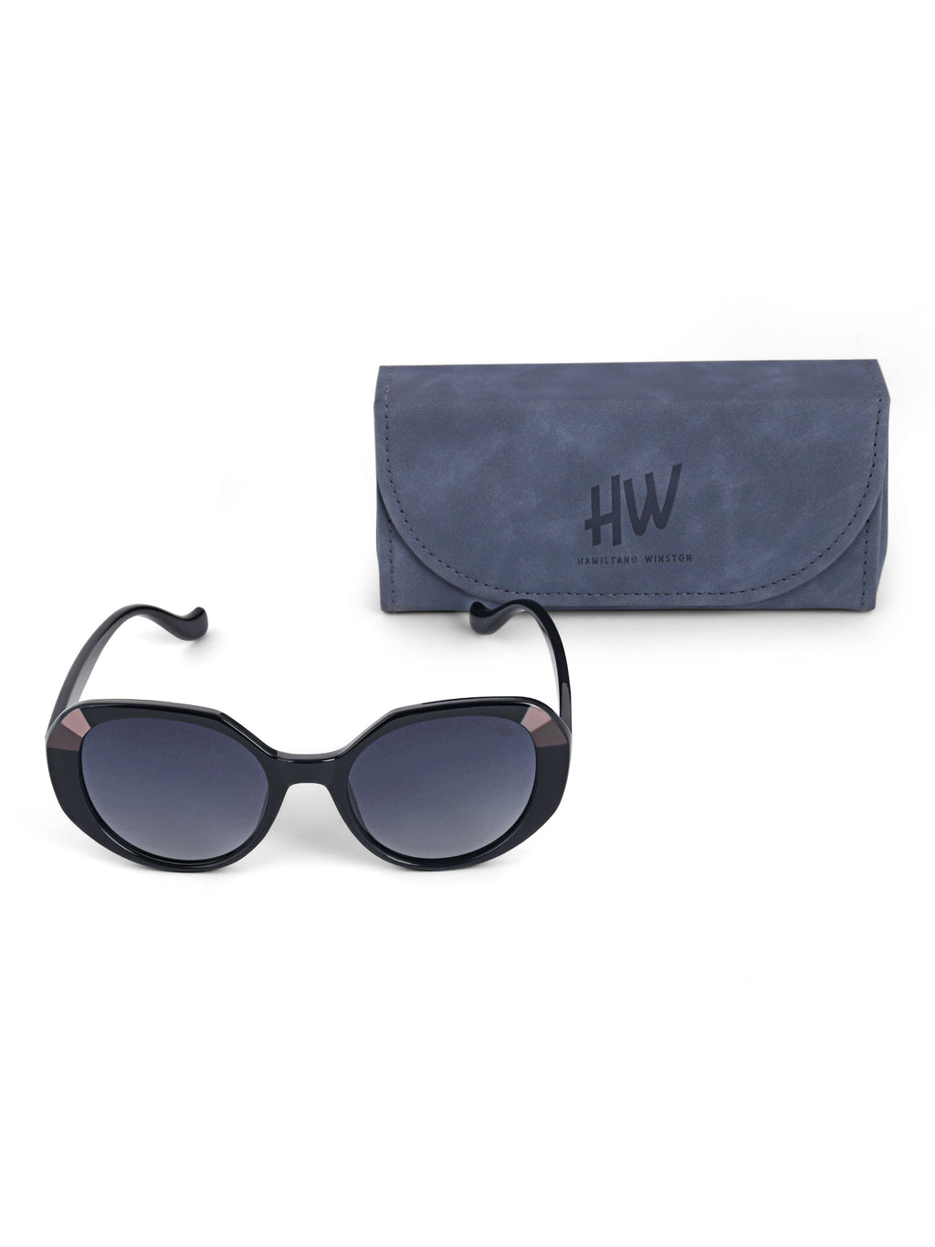 Liquorice Oval Women UV Protected Sunglasses