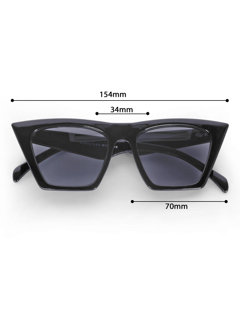 Women's Black Cat Eye UV Protected Sunglasses