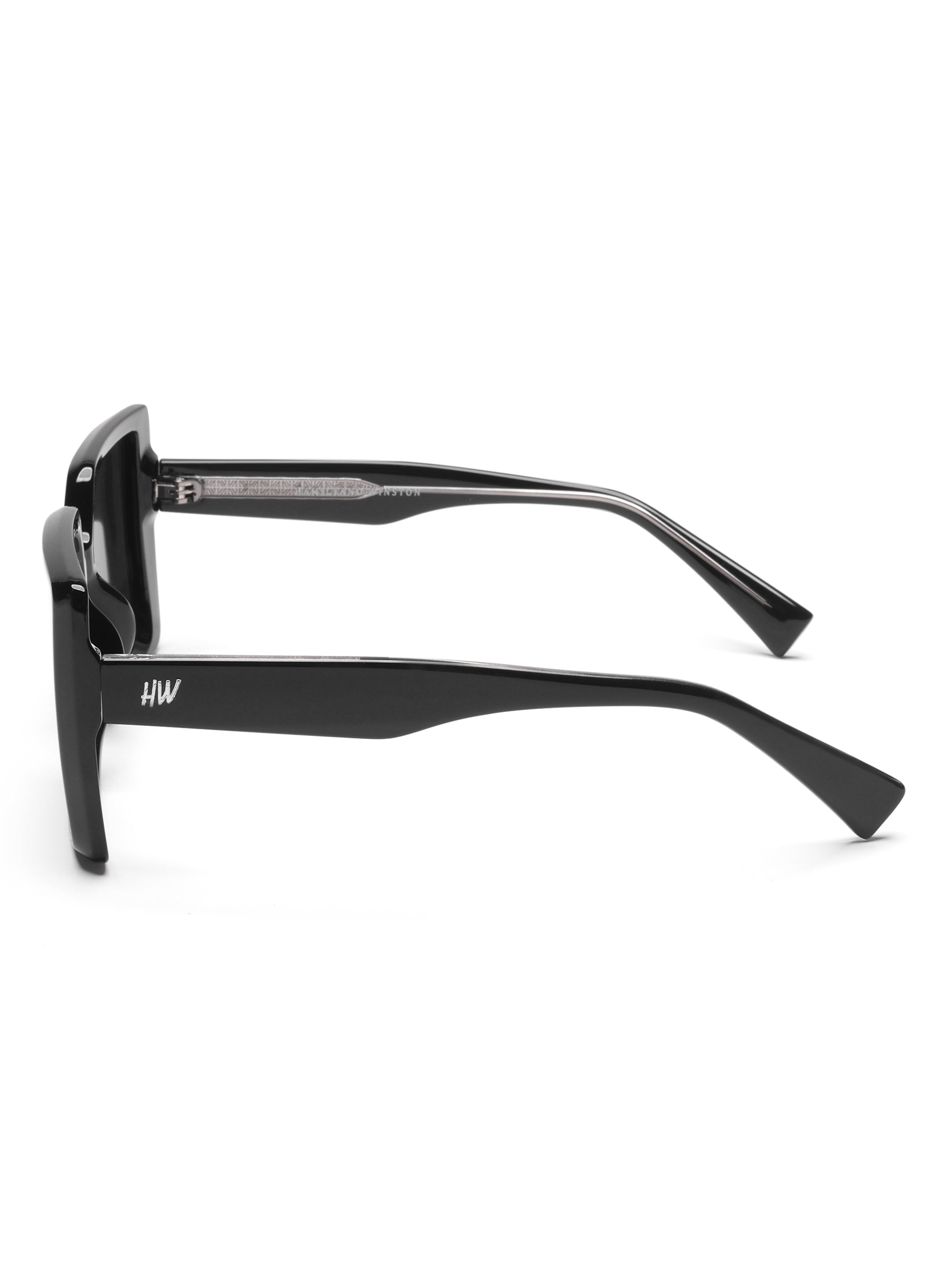 Verona Black Oversized Square Black UV Protected Womens Sunglasses