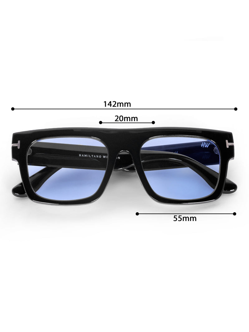 Men's UV Protected Blue Wayfarer Rectangular Sunglasses