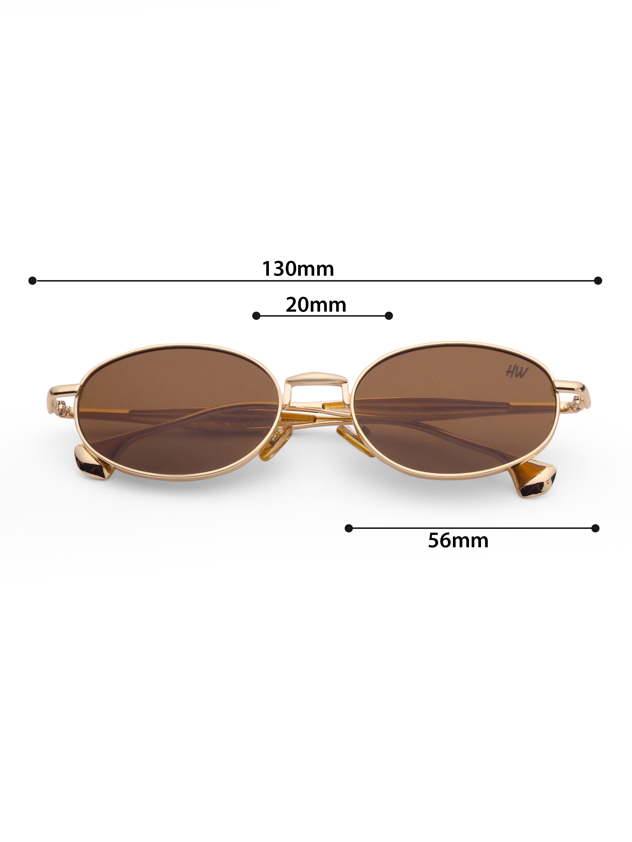 Women's Gold Brown Sunglasses