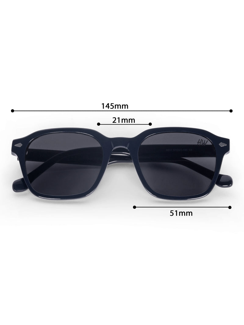 Men's Full Black UV Protected Hexagon Sunglasses