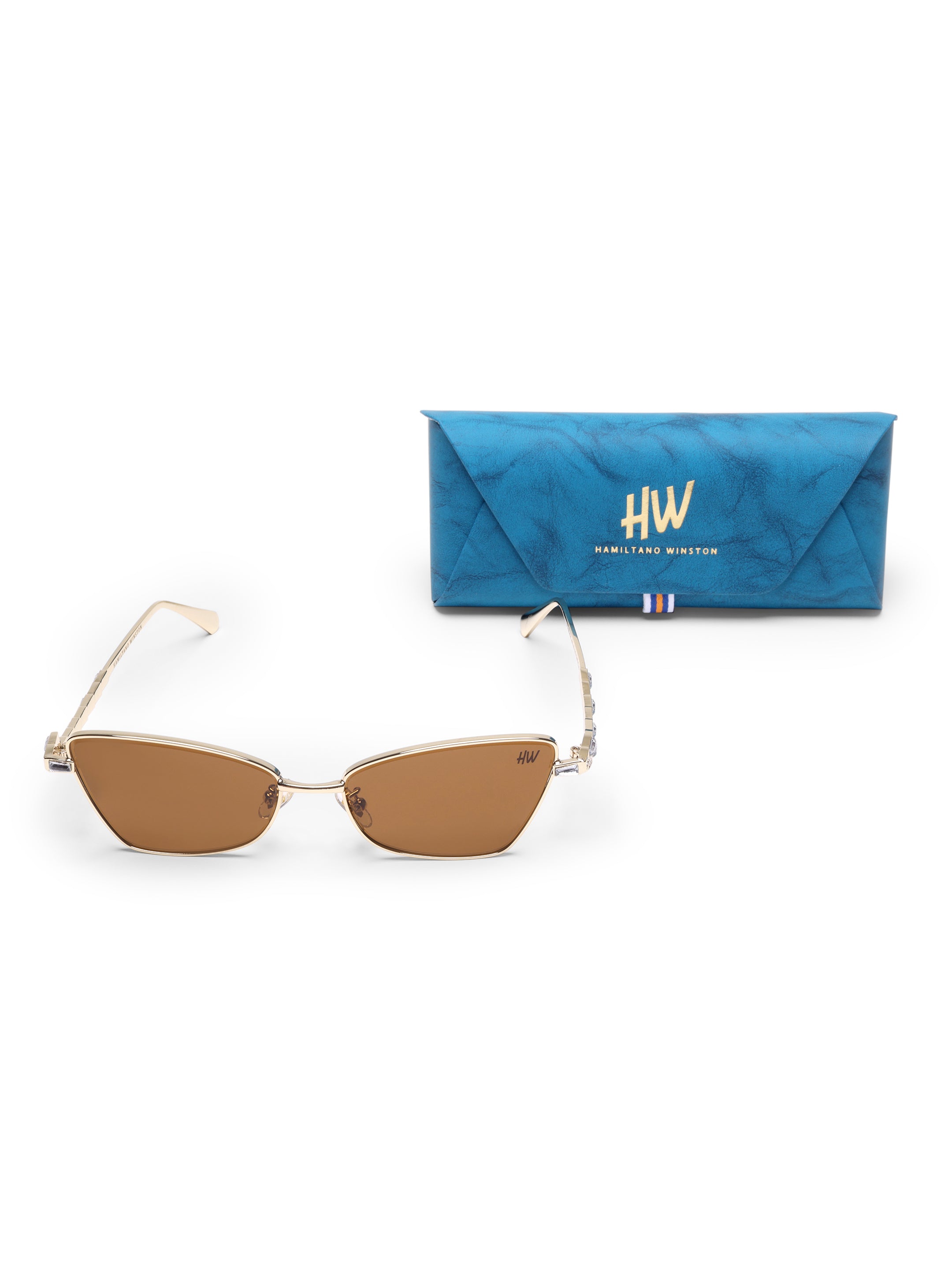 Sirena Gold Brown UV Protected Womens Sunglasses