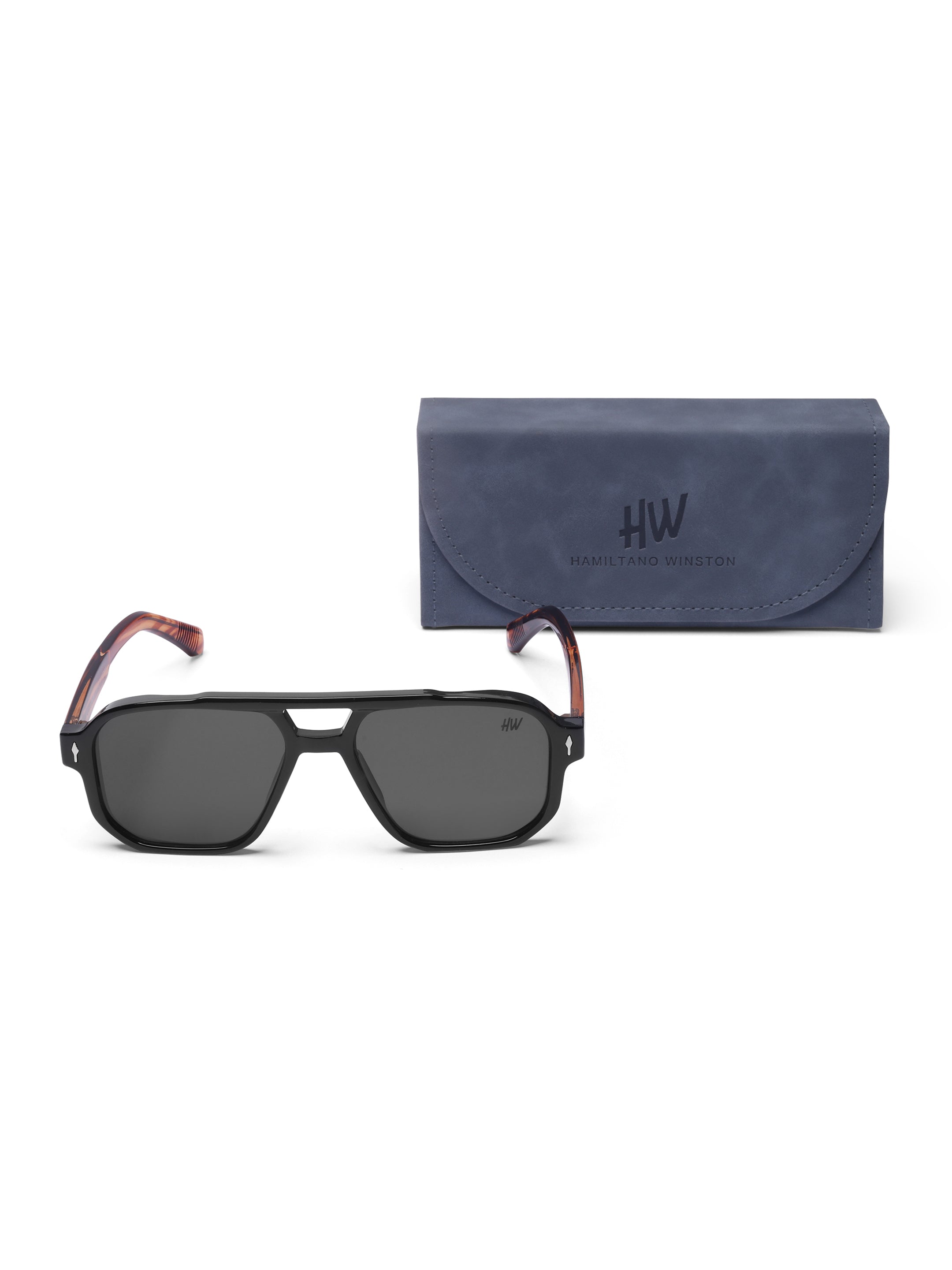 Men's UV Protected Gold Wooden Look Black Wayfarer Sunglasses