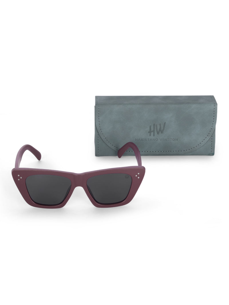 Women's UV Protected Polarized Cat Eye Red Sunglasses