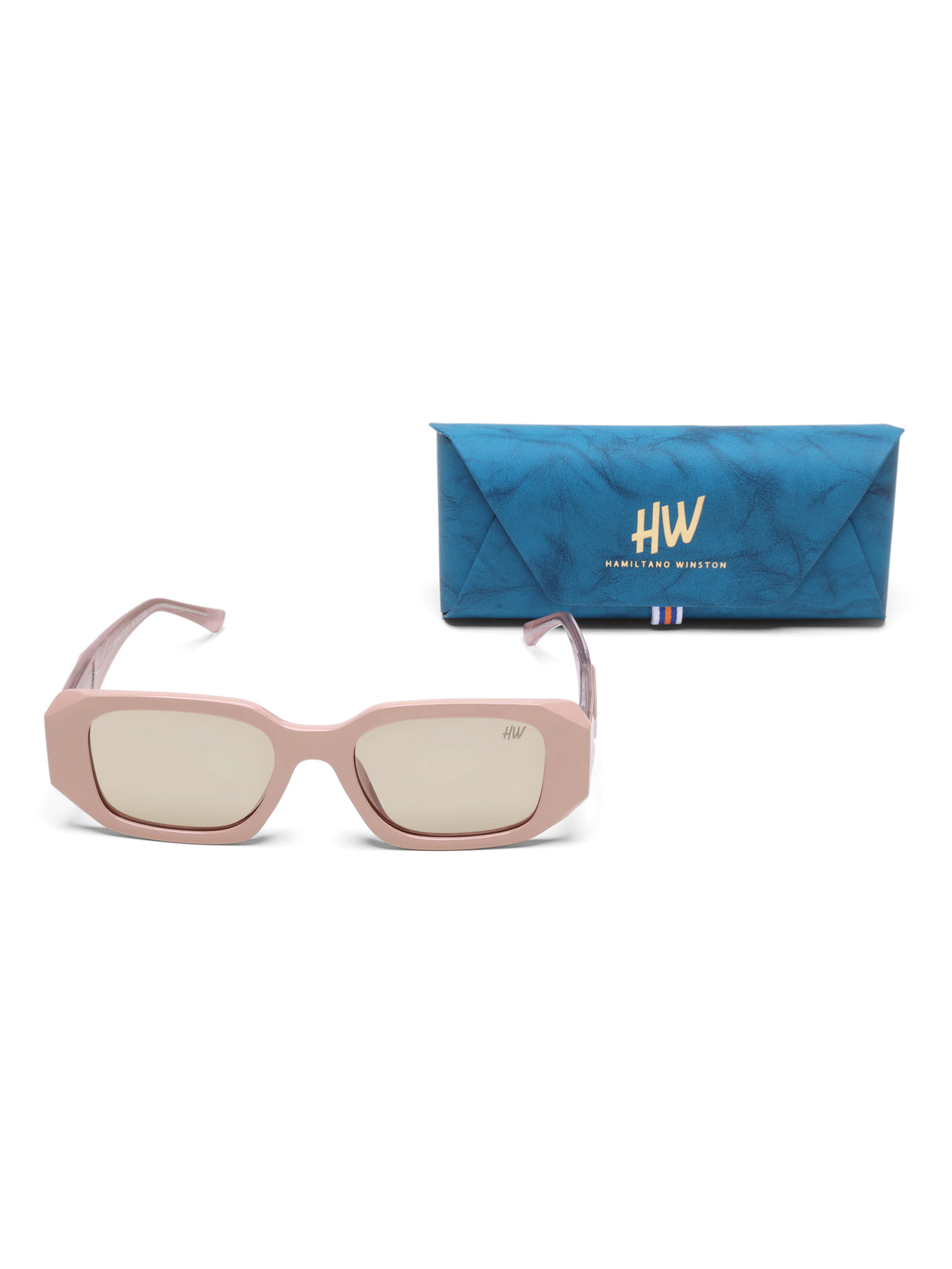 Olyvra Pink Rectangular Women Sunglasses