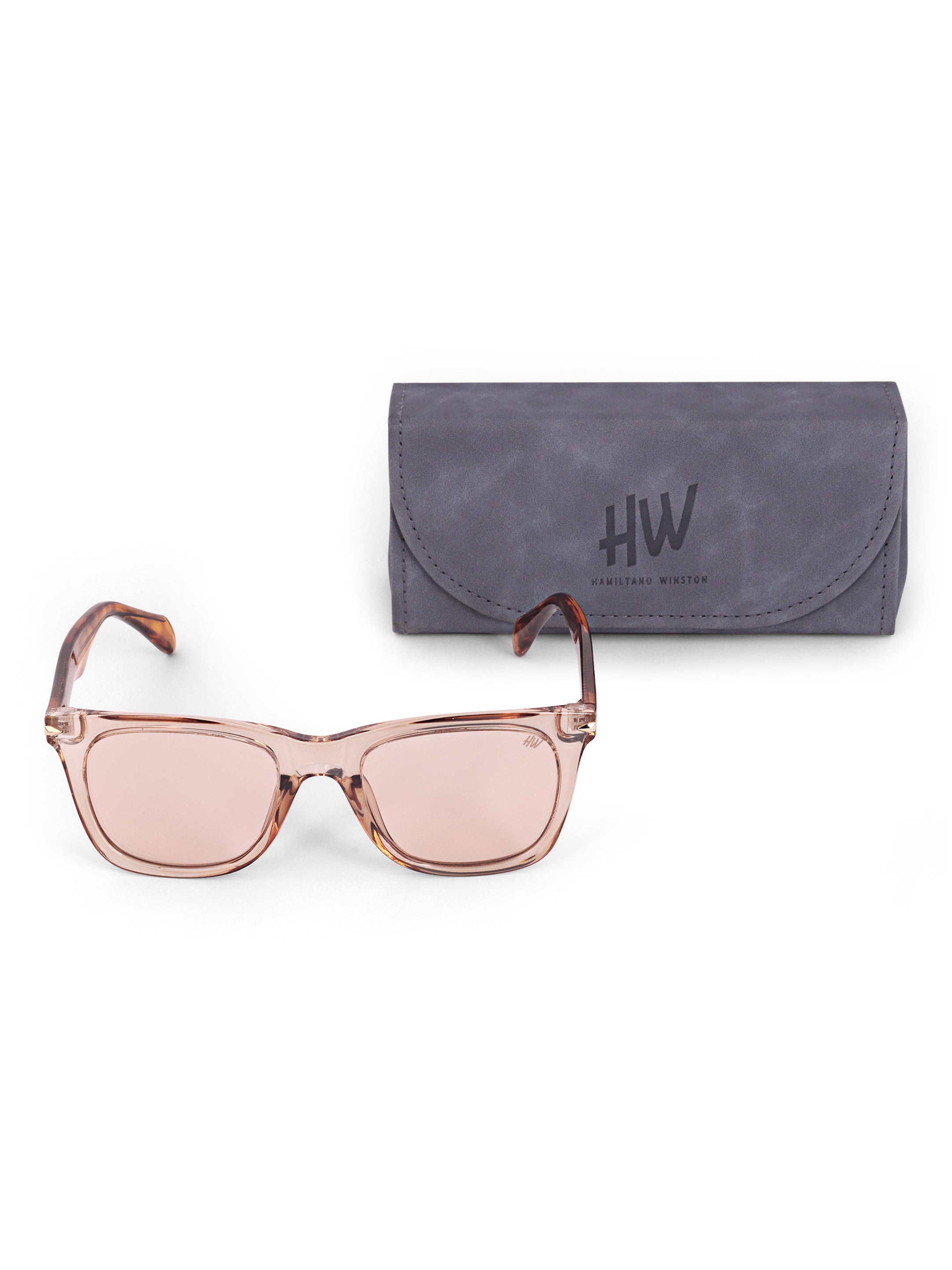 Women's Peach Rectangular Sunglasses