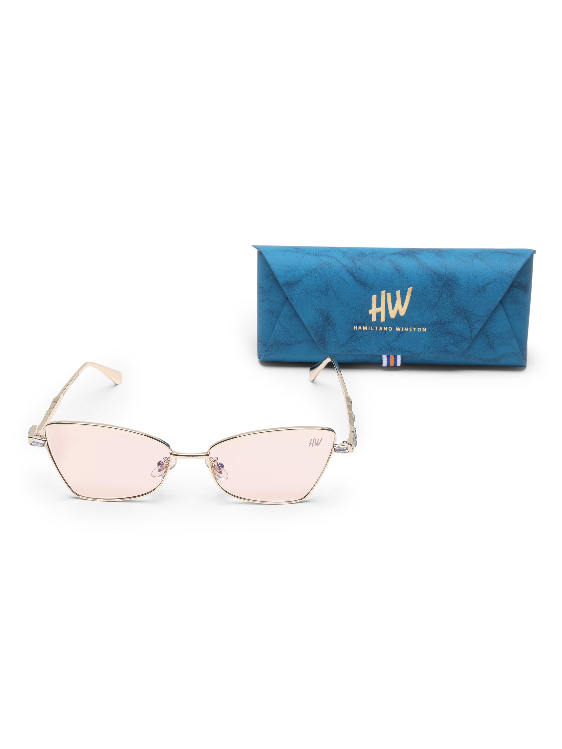 Kaia Metal Peach UV Protected Womens Sunglasses