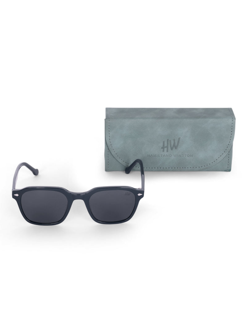 Men's Full Black UV Protected Hexagon Sunglasses