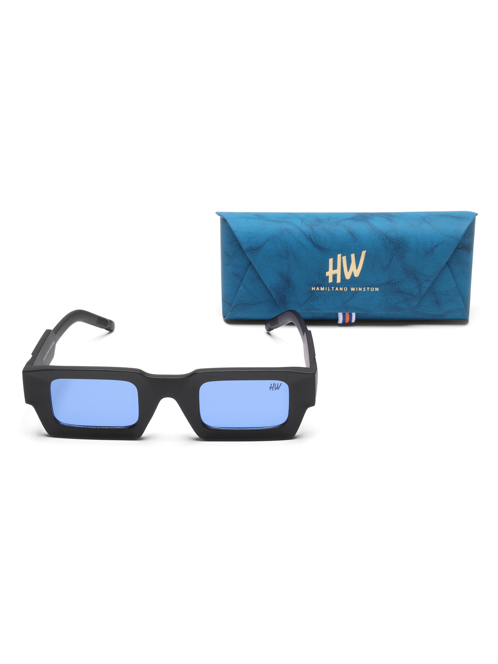 Zayden Blue Wayfarer Mens Sunglasses