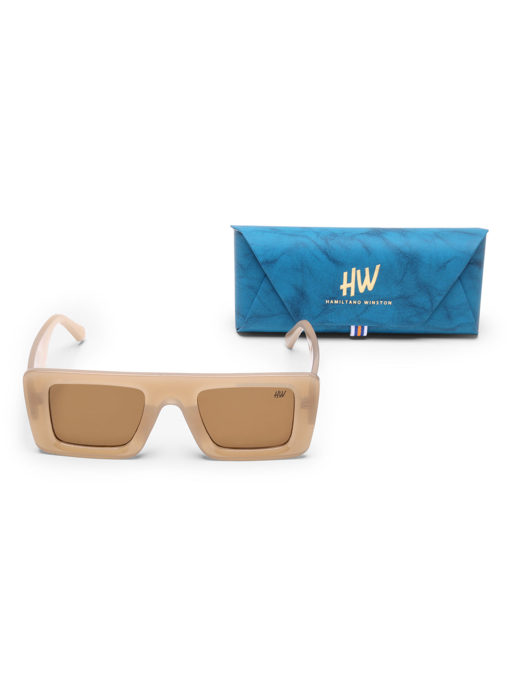 Yelina Candy Peach Square UV Protected Womens Sunglasses