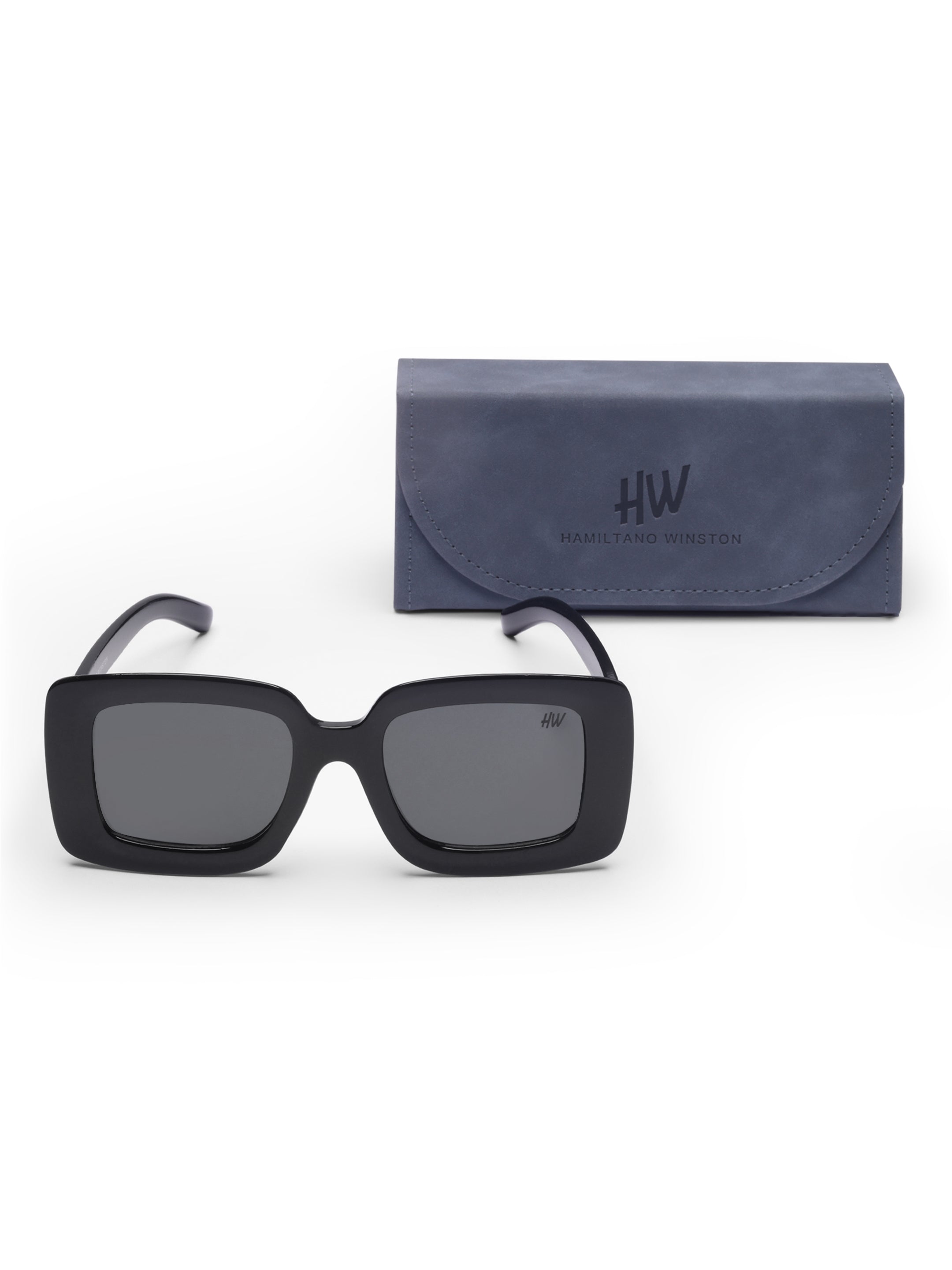 Women's Square Black Oversize Sunglasses