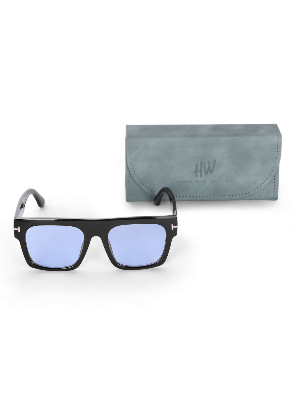 Men's UV Protected Blue Wayfarer Rectangular Sunglasses