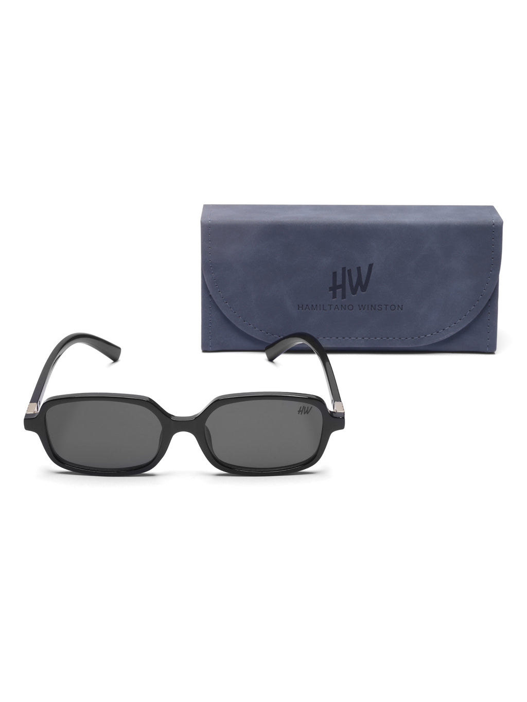 Women's Small Rectangle Black Sunglasses