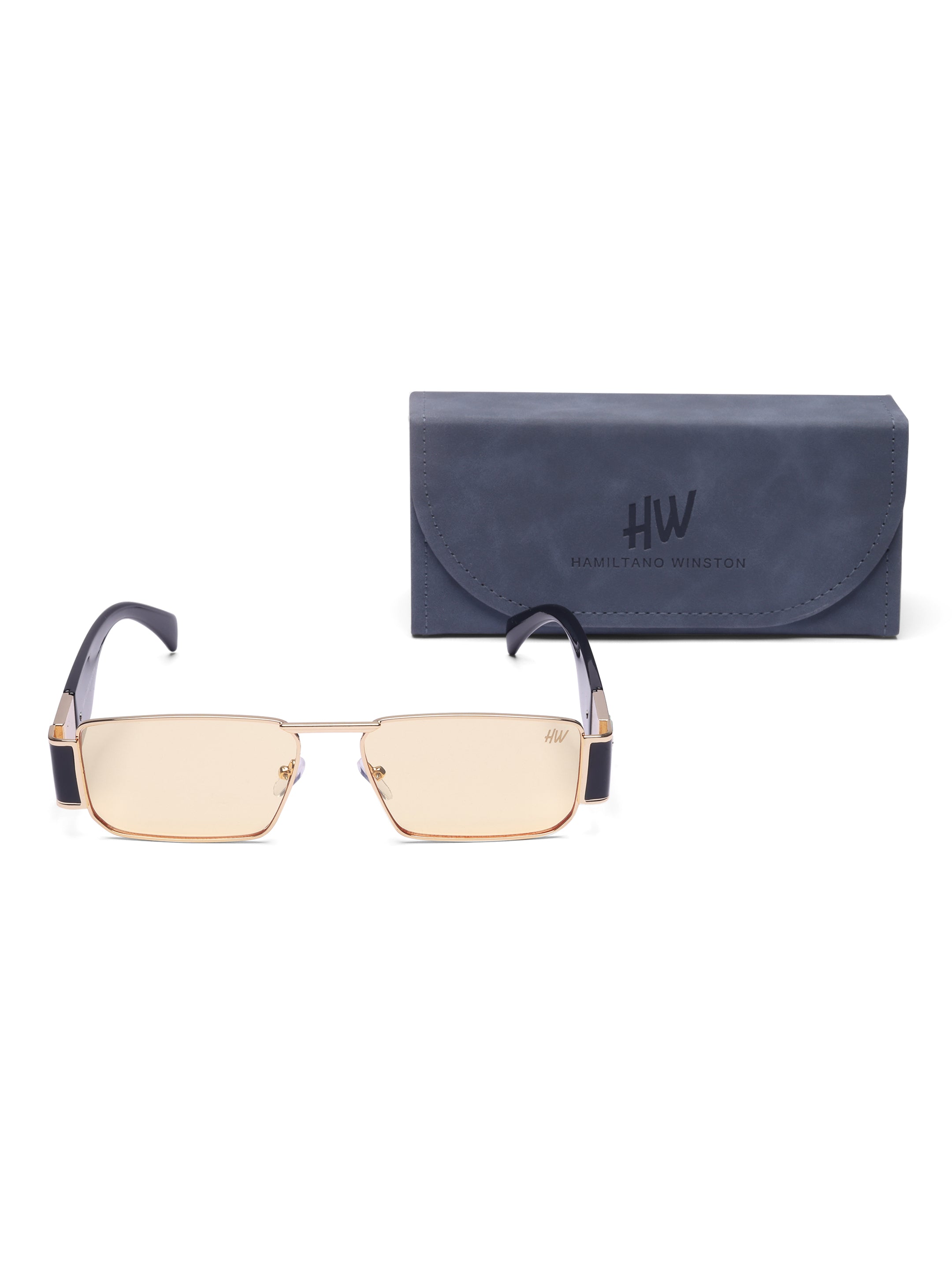 Men's UV Protected Gold Yellow Sunglasses
