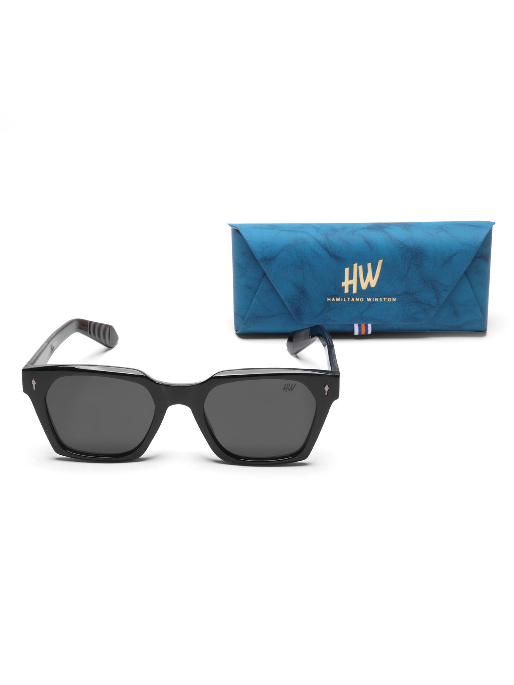 Montaro Black Wayfarer Mens Sunglasses