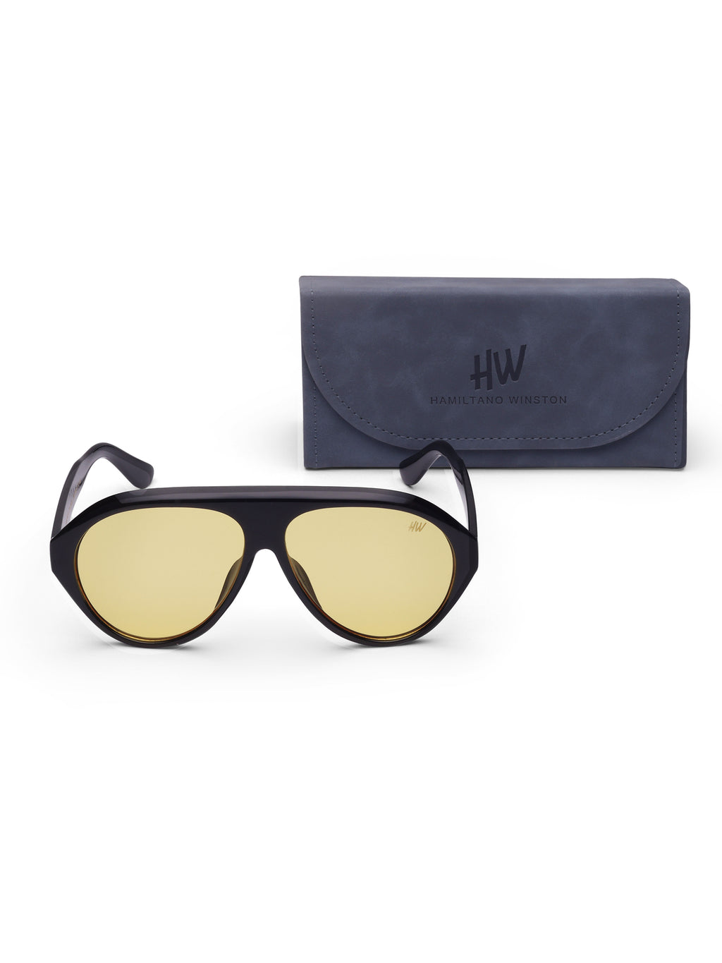 Men's Black Yellow Aviator UV Protected Sunglasses
