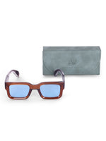 Men's Blue Wayfarer Rectangular Sunglasses