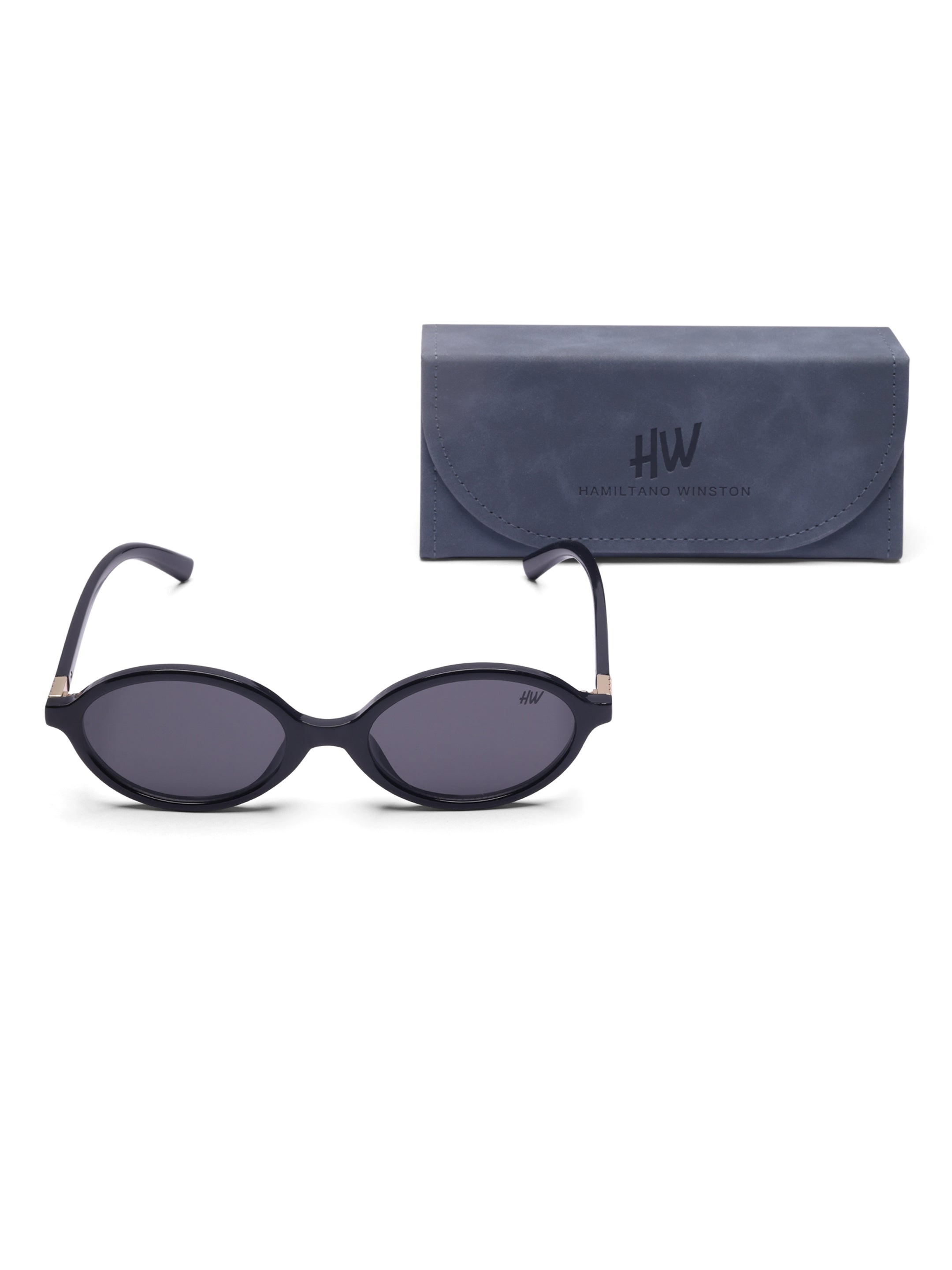 Women's Oval Black Sunglasses