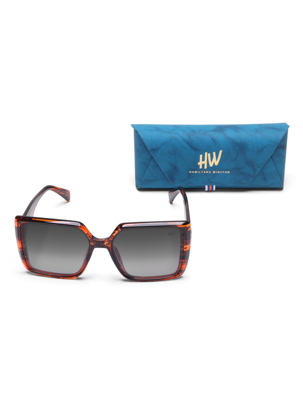 Noelle Black Leopard Oversized Square UV Protected Womens Sunglasses