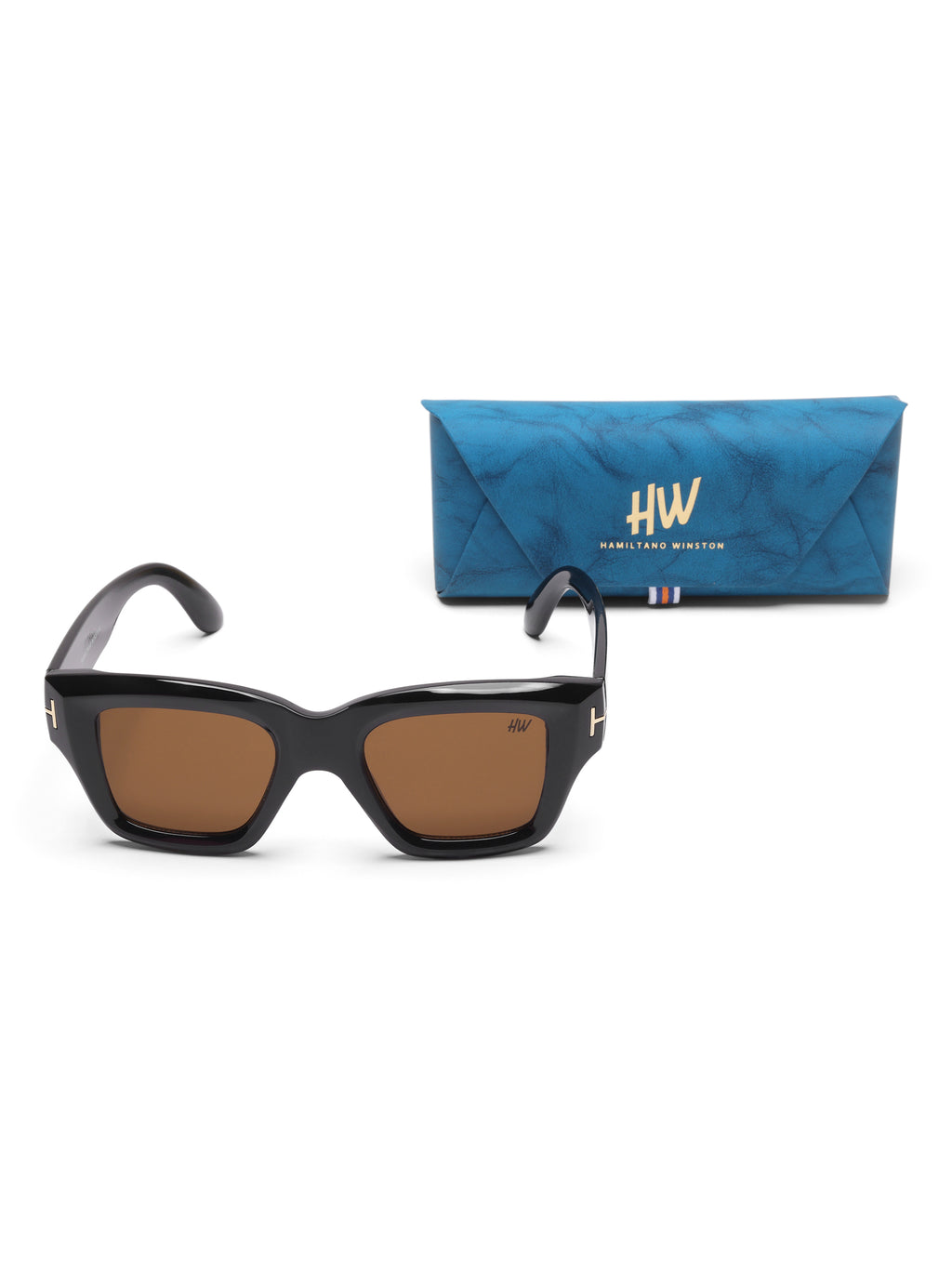 Casaro Brown Wayfarer Mens Sunglasses