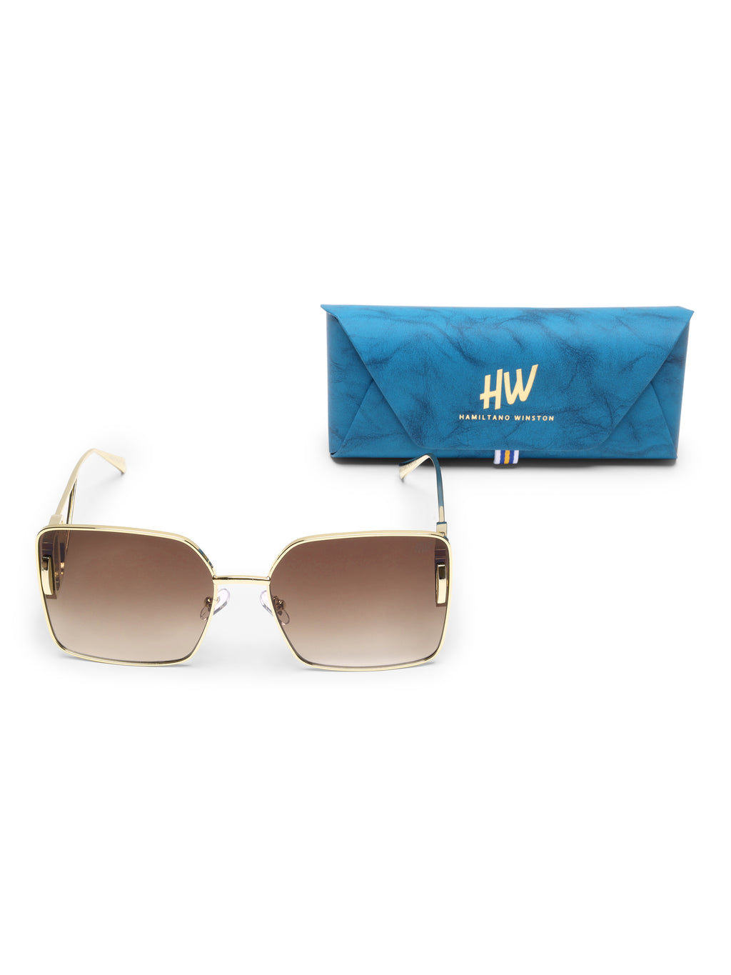 Sorelle Metal Square Brown UV Protected Womens Sunglasses