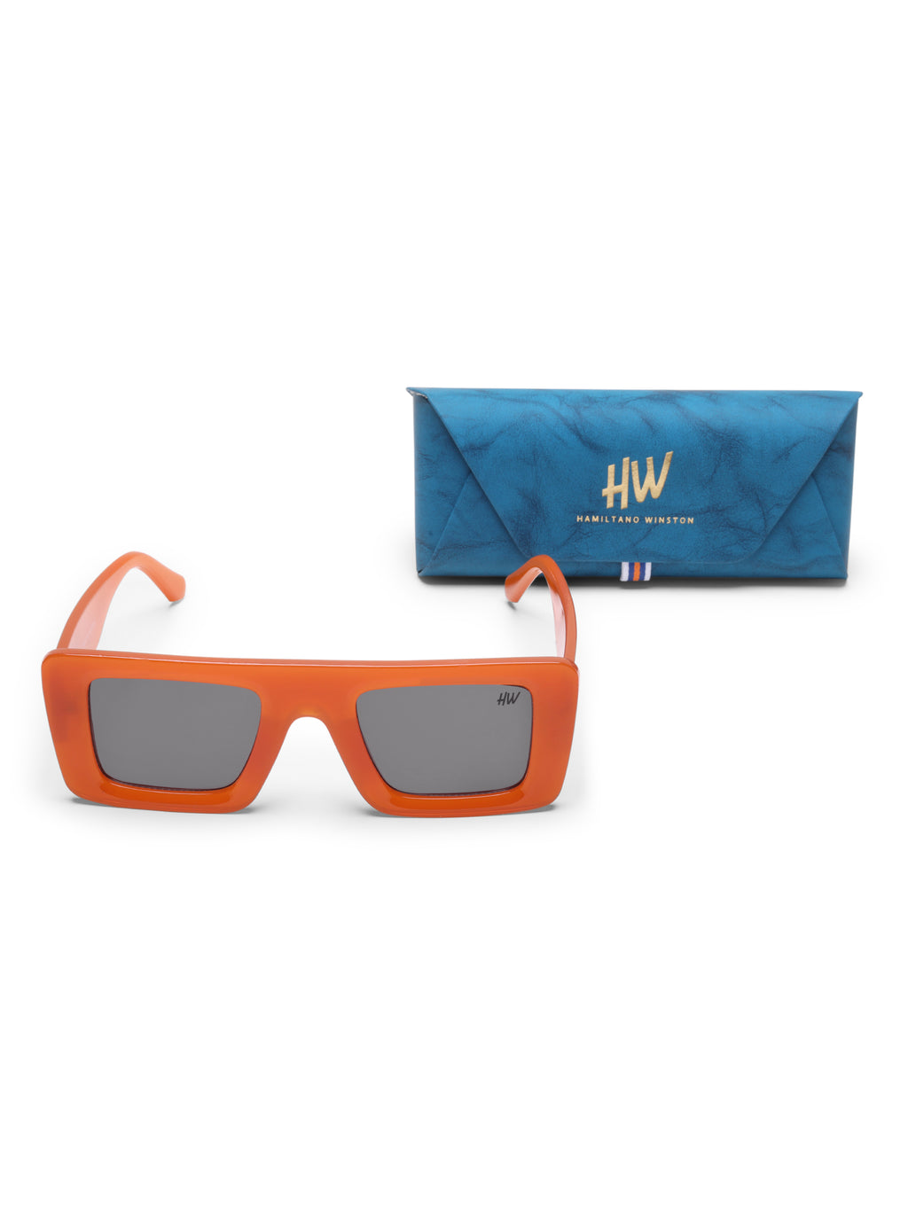Opaline Candy Orange Square UV Protected Womens Sunglasses