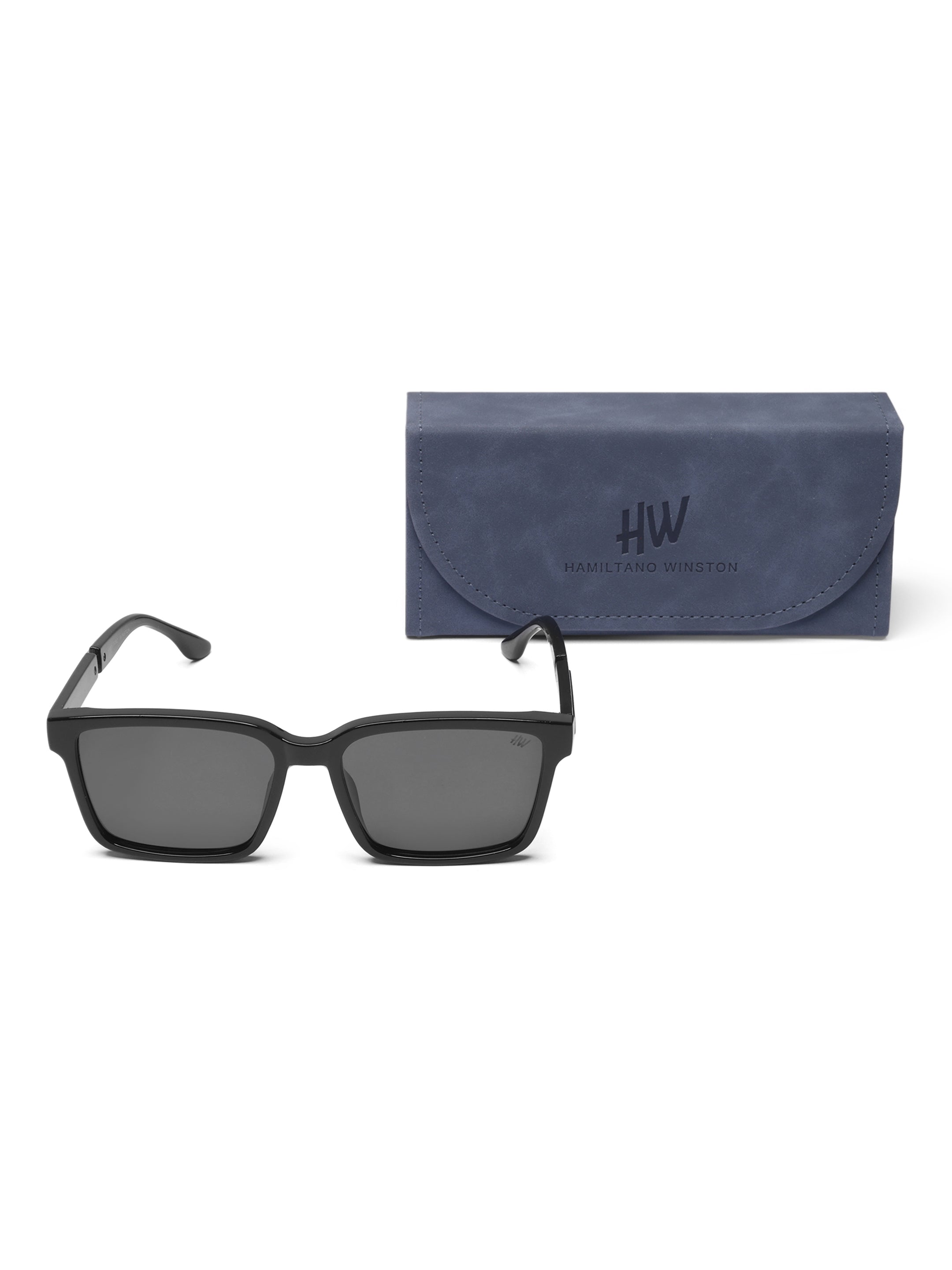 Men's UV Protected Black Wayfarer Rectangular Sunglasses