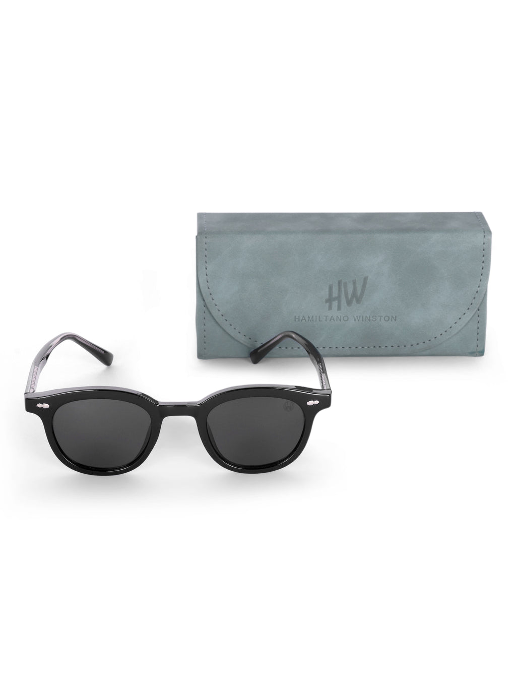 Women's Black UV Protected Round Premium Sunglasses