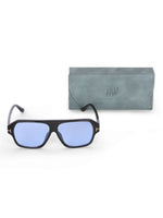Men's Blue Wayfarer Rectangular Sunglasses