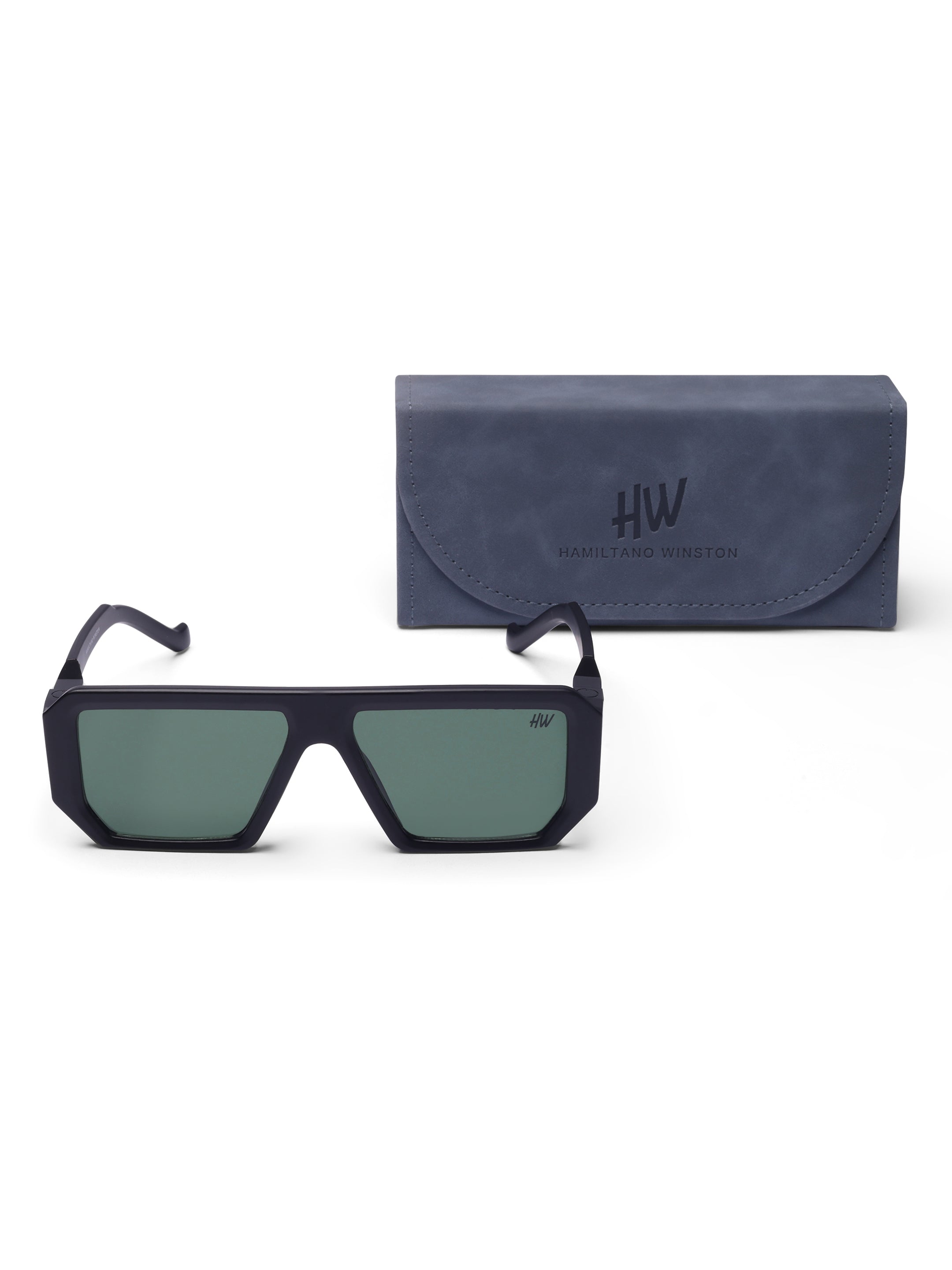 Men's UV Protected Gold Black Green Wayfarer Sunglasses