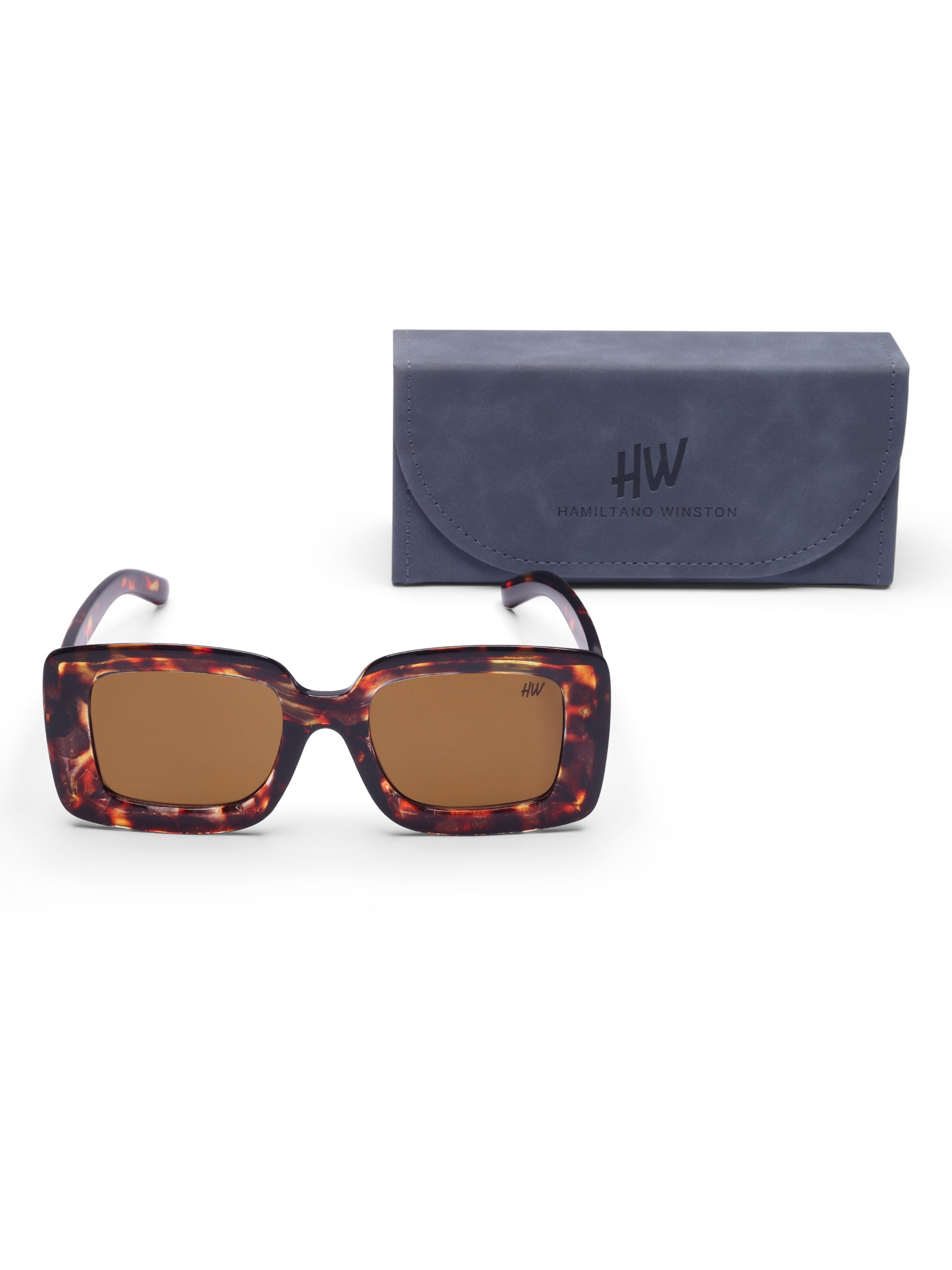 Women's Leopard Brown Sqaure Oversize Sunglasses