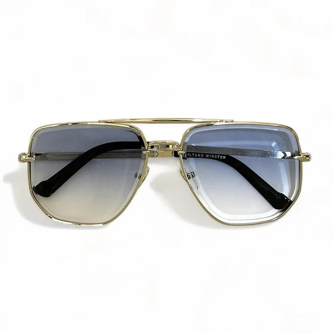Silver blue metal wayfarer