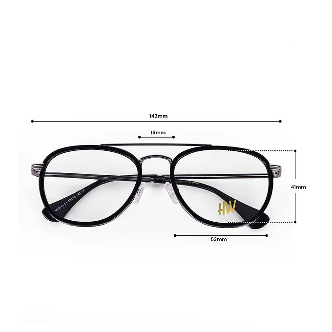 Hw unisex aviator optical