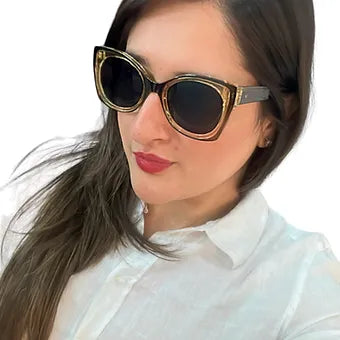 Black Yellow Womens Sunglasses