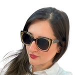 Black Yellow Womens Sunglasses