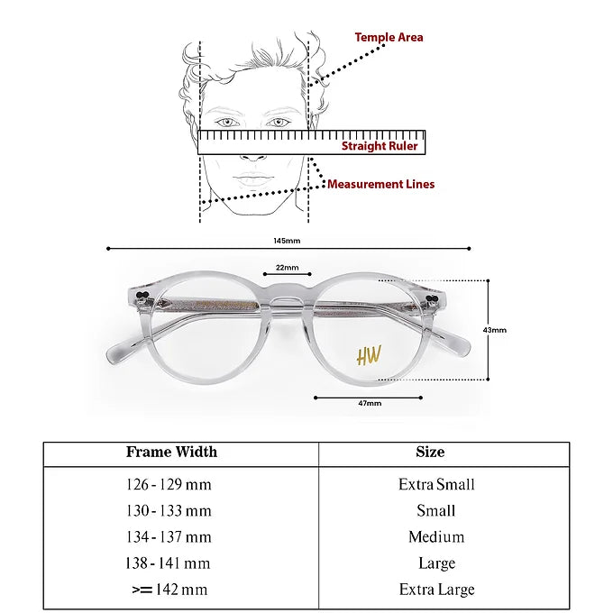 Hw transparent unisex round optical