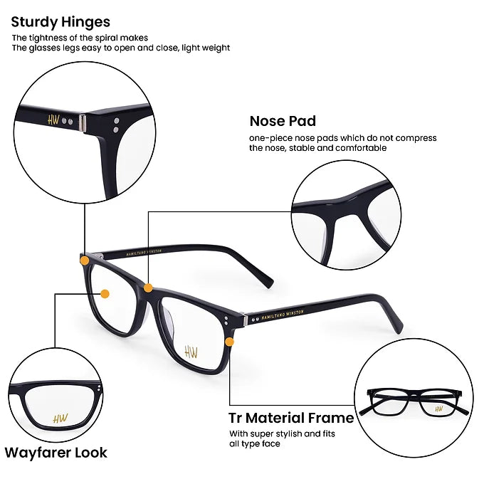 Hw black wayfarer optical