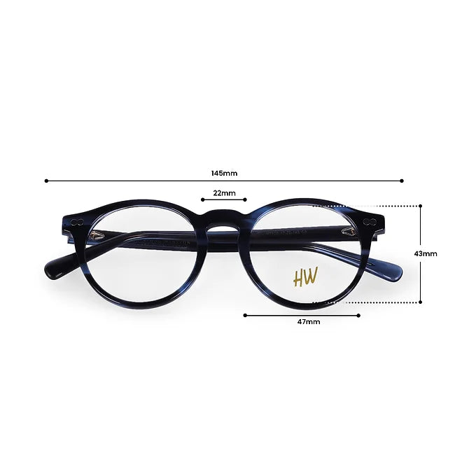 Hw blue dual shade round optical