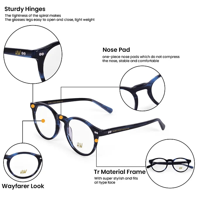 Hw blue dual shade round optical