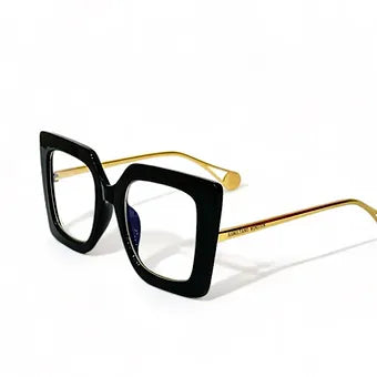 Black Oversized Transparent Cateye