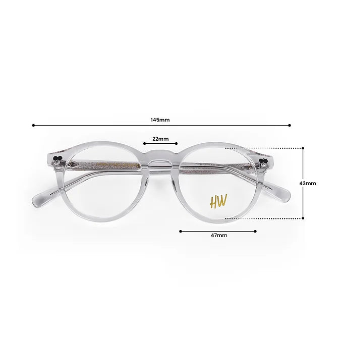 Hw transparent unisex round optical