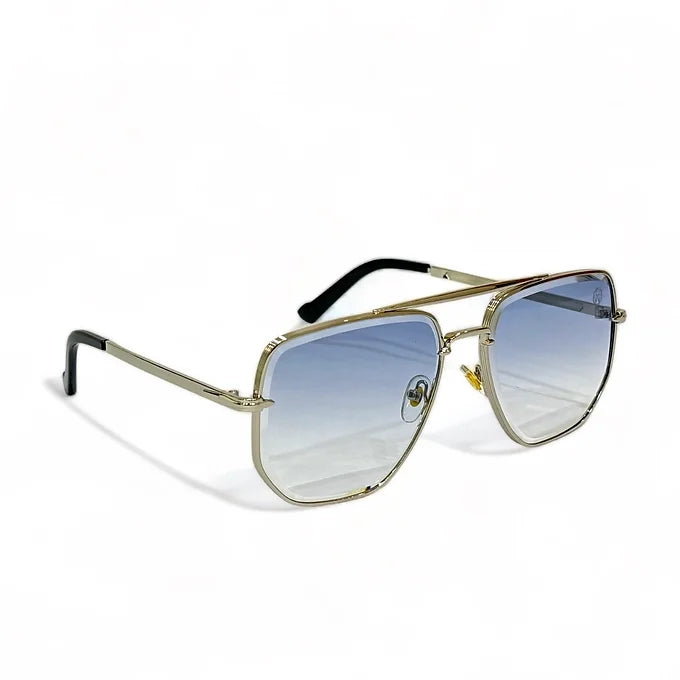 Silver blue metal wayfarer