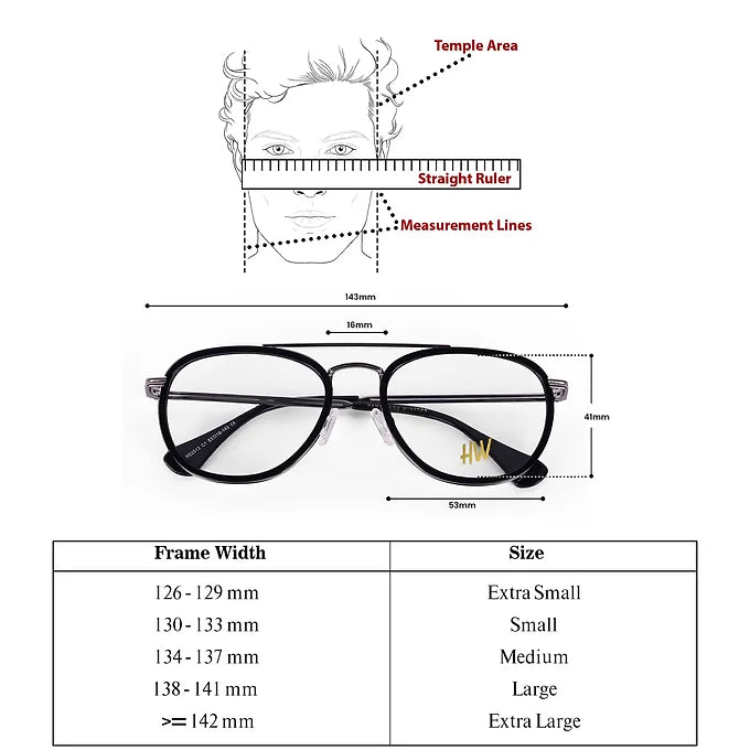 Hw unisex aviator optical