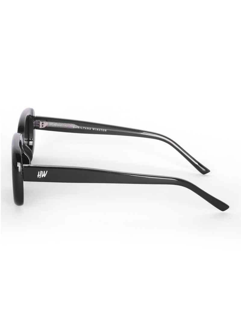 Women's Black Rectangular uv protected premium sunglasses by Hamiltano Winston