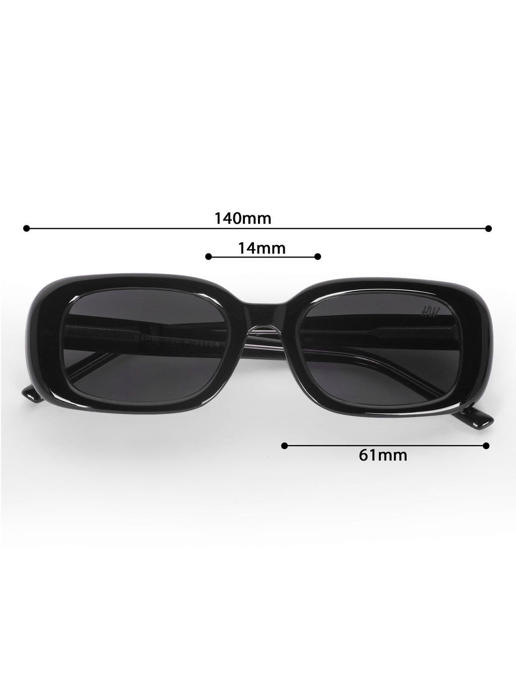 Women's Black Rectangular uv protected premium sunglasses by Hamiltano Winston