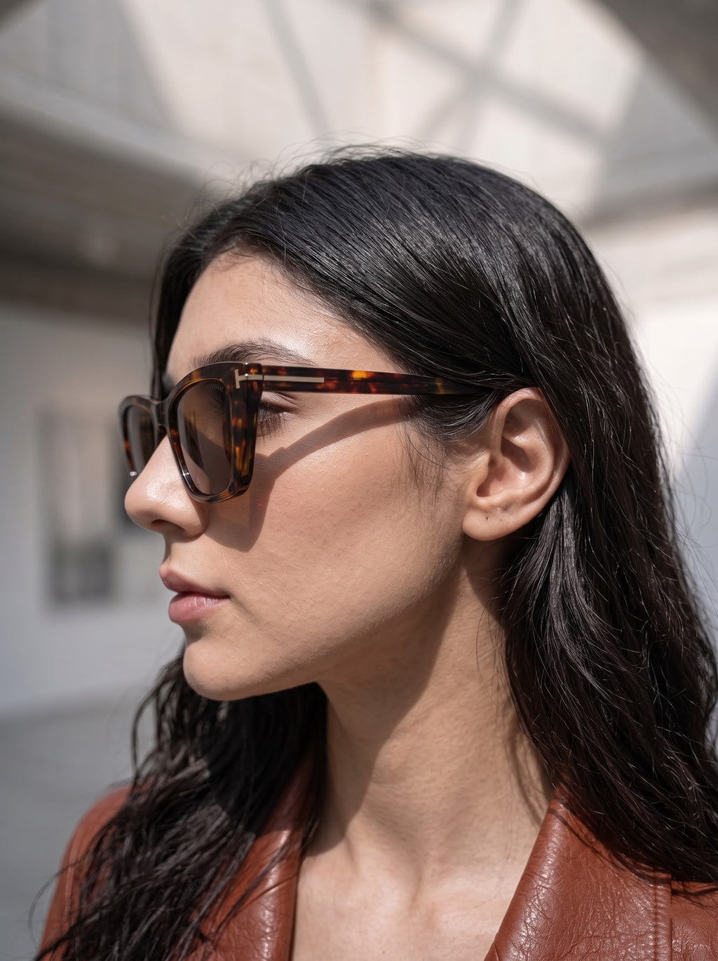Ruby Leopard Brown Cat-Eye Women Sunglasses