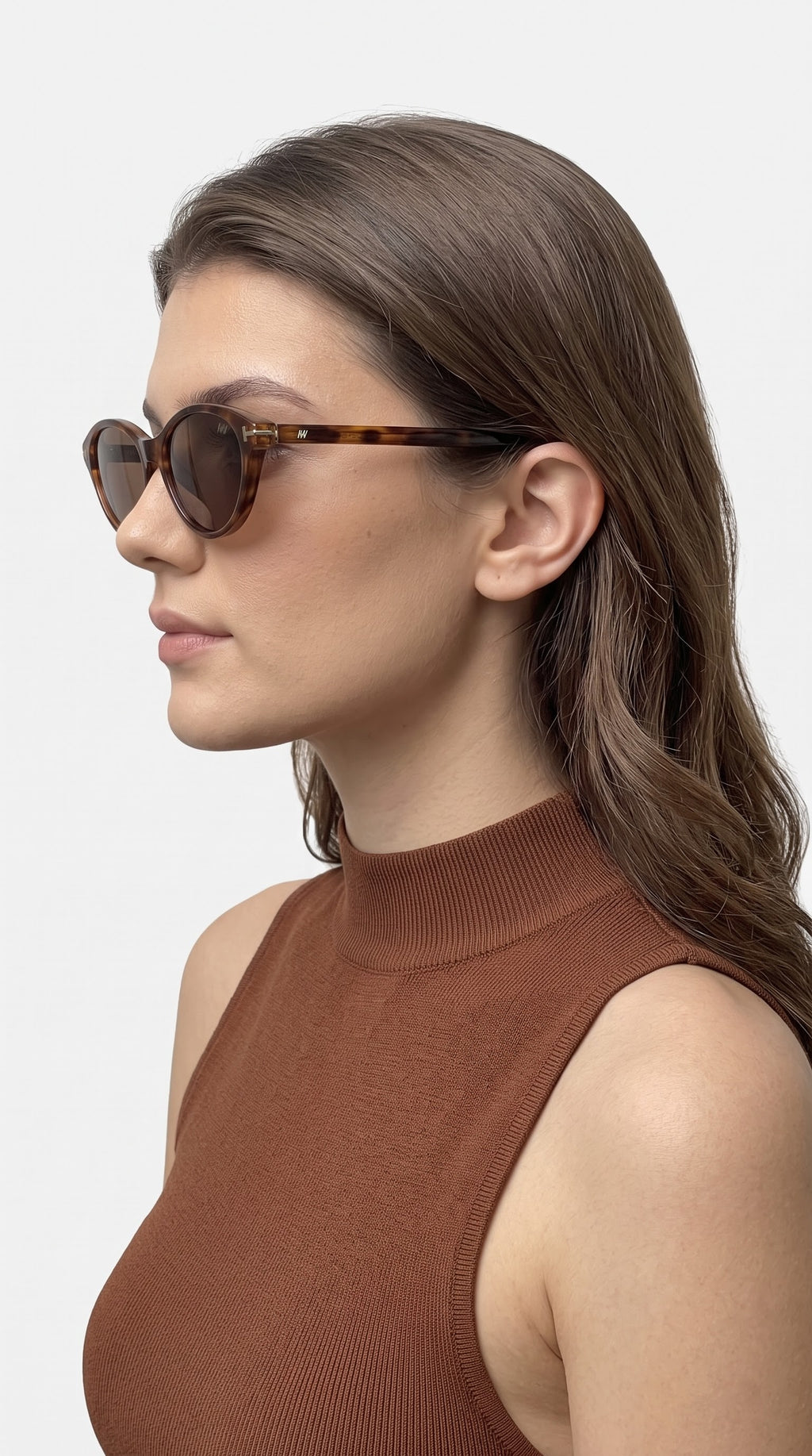 Luxe Brown Peach Cat-Eye Women Sunglasses