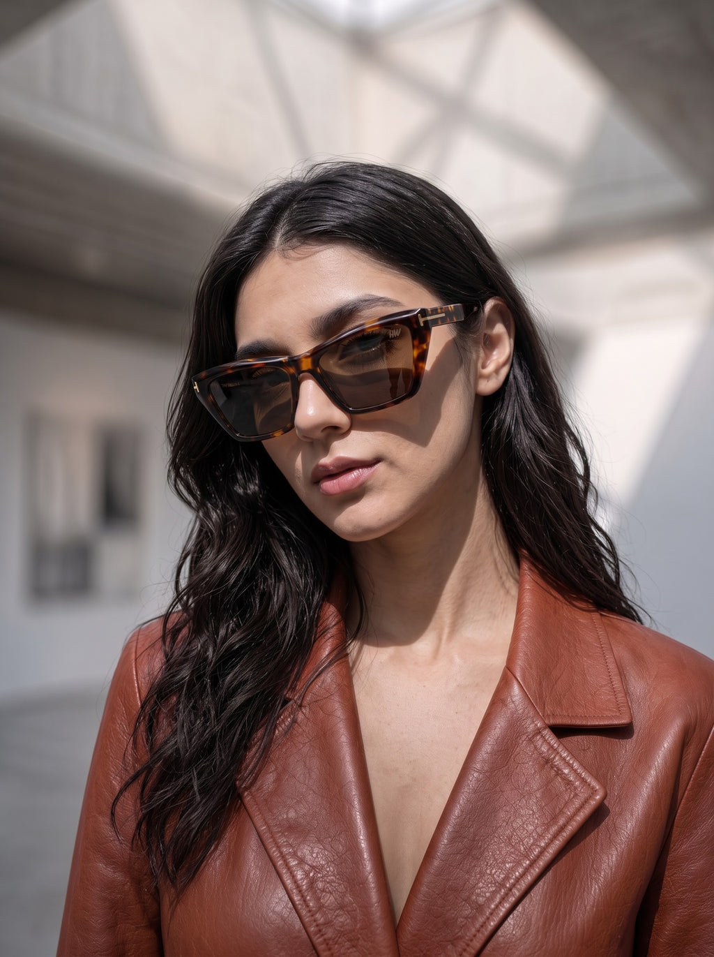 Ruby Leopard Brown Cat-Eye Women Sunglasses