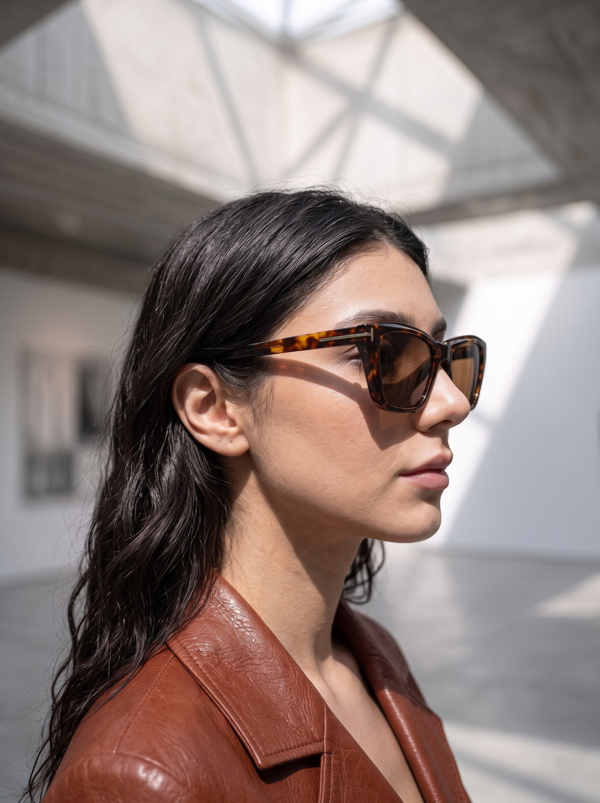 Ruby Leopard Brown Cat-Eye Women Sunglasses